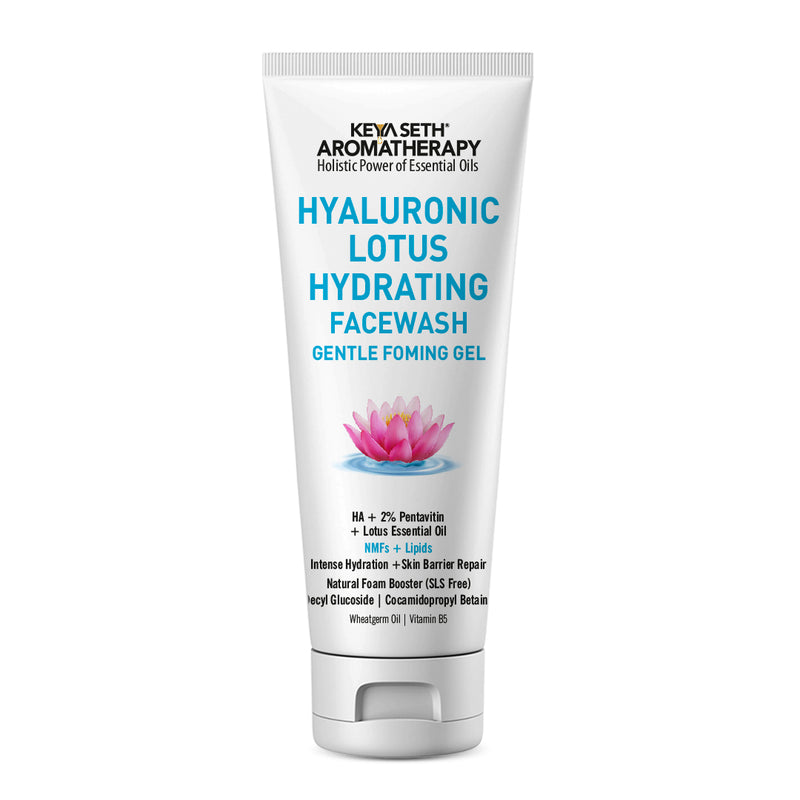 Hyaluronic Lotus Hydrating Facewash, 2 % Pentavitin + Natural Glucoside Foaming, NMFs + Lipids, Skin Barrier Repair, Gentle SLS Free