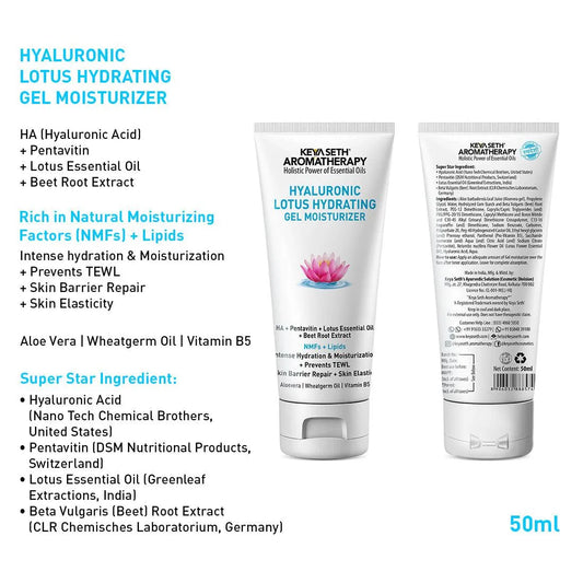 Hyaluronic Lotus Hydrating Gel Moisturizer, Pentavitin + Beet Root Extract, NMFs + Lipids, Intense Moisturization & Skin Barrier Repair