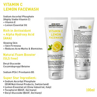 Vitamin C Lemon Combo: Facewash & Serum with Sodium Ascorbyl Phosphate, Vitamin E & AHA for Radiant, Firm, Acne-Free Skin - Keya Seth Aromatherapy