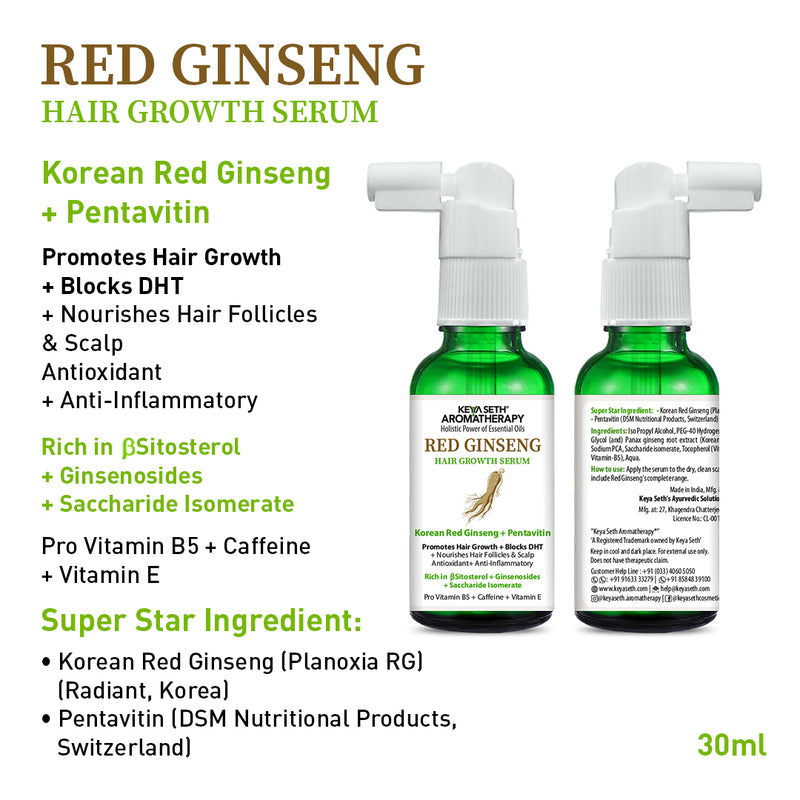 Korean Red Ginseng Hair Growth Combo Kit – Shampoo & Serum, Blocks DHT, Hydrates & Nourishes Hair & Scalp, Pentavitin, Caffeine, Vitamin B5, Promotes Hair Growth & Scalp Health