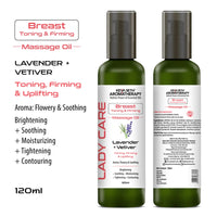 Lady Care Breast Toning & Firming Massage Oil,Toning, Firming & Uplifting, Lavender & Vetiver - Keya Seth Aromatherapy