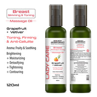 Lady Care Breast Slimning & Toning Massage Oil,Toning,Firming & Anti Cellulite, Grapefruit & Vetiver - Keya Seth Aromatherapy