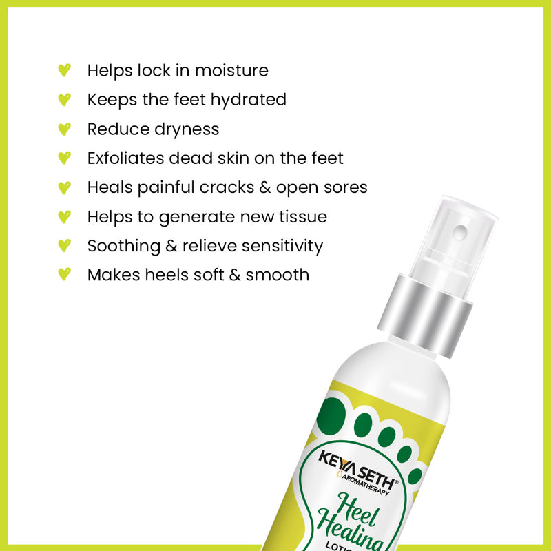 Heel Healing Lotion, for Softens Hydrates Dry Feet, Moisturizes & Repairs Cracked Heel Enriched with Tea Tree Oil & Glycerin - Keya Seth Aromatherapy