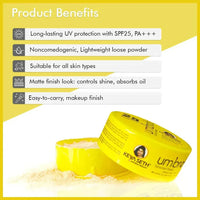 Umbrella Sunscreen Powder SPF 25 with PA+++ UV Protection, Sweat Resistant Formula, Micronized Zinc Oxide for Oily Skin