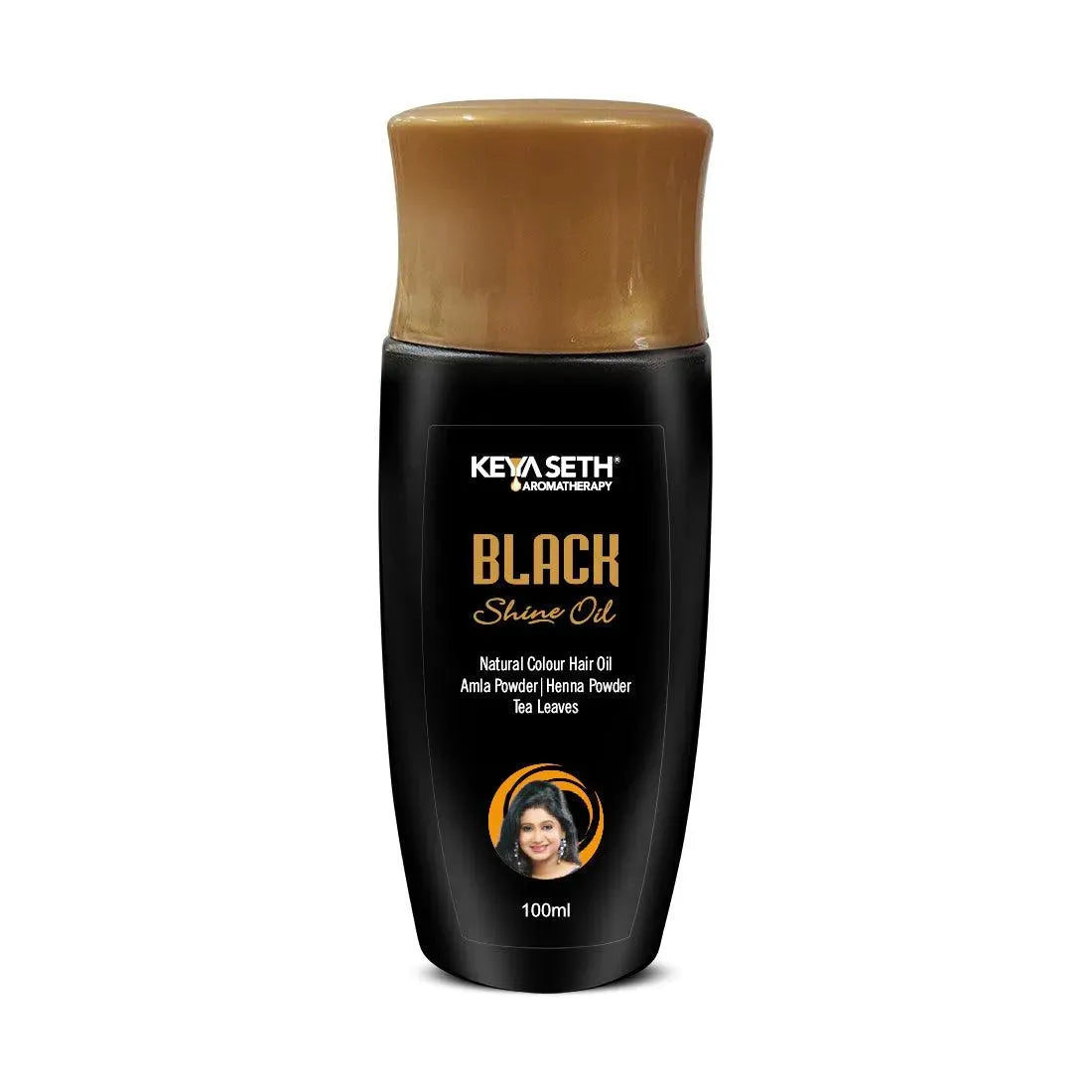 Black Shine Oil, Natural Hair Color for Gray & White Hair with Essential Oil & Herbs Extract for Men & Women- Ammonia Free, Hydrogen Peroxide Free - Keya Seth Aromatherapy