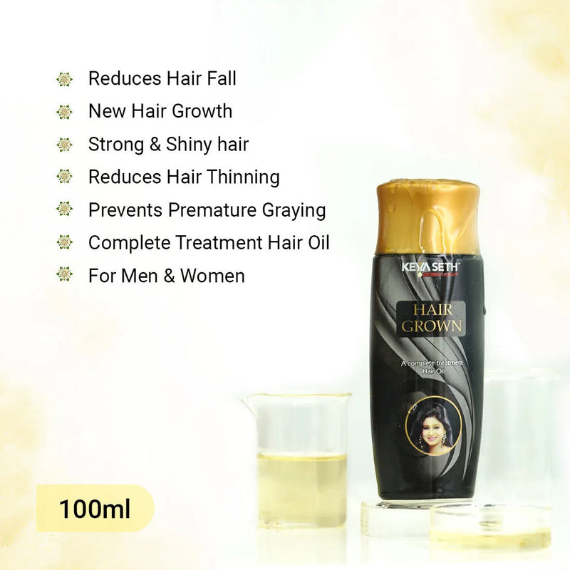 Hair Grown Oil with Bhringraj, - Reduce Hair Fall & Grows Hair for Strong, Thicker, Darker & Shiny Hair with Methi & Amla for Men & Women.