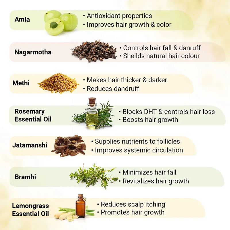 भृंगराज के साथ बाल उगाने वाला तेल - पुरुषों और महिलाओं के लिए मेथी और आंवला के साथ बालों का झड़ना कम करता है और मजबूत, घने, गहरे और चमकदार बालों के लिए बाल बढ़ाता है।