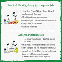 Neem Leaf Powder Face Pack for Women & Men Reduces Acne & Oily Skin + Glowing - Keya Seth Aromatherapy