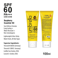 Umbrella Sunscreen Solution SPF 60, Broad Spectrum Protection, No White Cast, Lightweight Matte Finish with Raspberry Oil - Keya Seth Aromatherapy