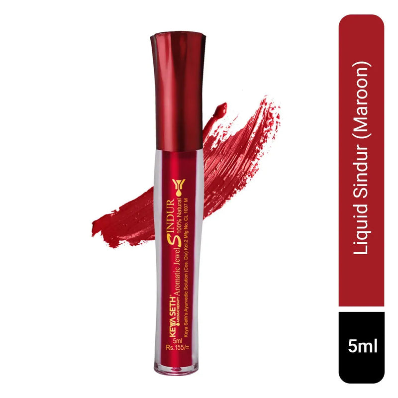 Aromatic 100% Natural Liquid Sindoor (Maroon) - Long lasting & Waterproof with Floral Pigment