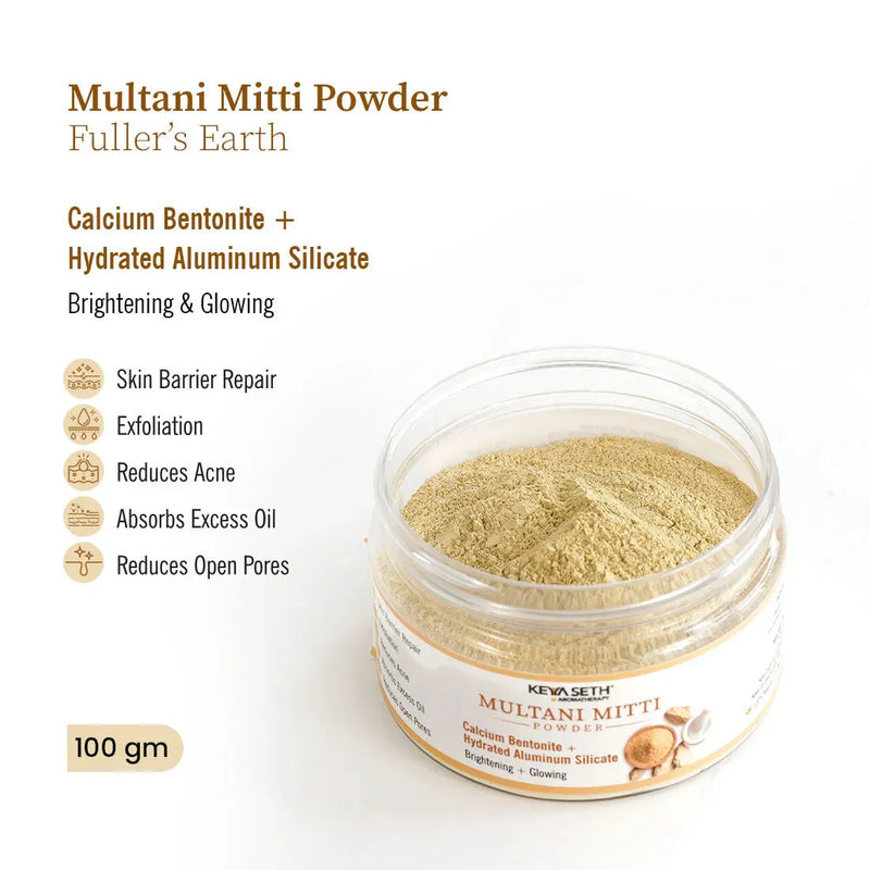 Multani Mitti Powder Face Pack for Women & Men Brightening + Glowing Skin