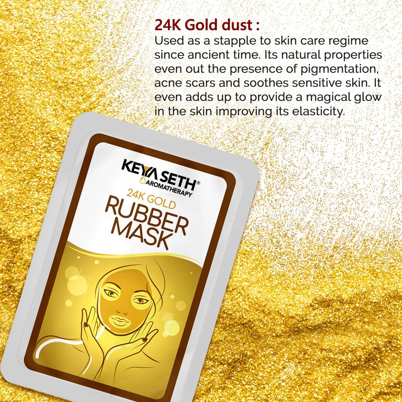 Free 24K Gold Rubber Facial Mask for Brightening & Whitening Enriched with Aloe Vera & Chamomile Extract - Keya Seth Aromatherapy