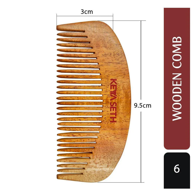 3-in-1 Neem Wooden Comb Small Size - Keya Seth Aromatherapy