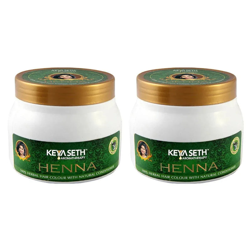 Henna Powder Herbal Hair Colour with Nature Conditioner for Silky & Shiny Hair with Aloe Vera, Catechu & Tea leaves, Hair Nourishment, Keya Seth Aromatherapy