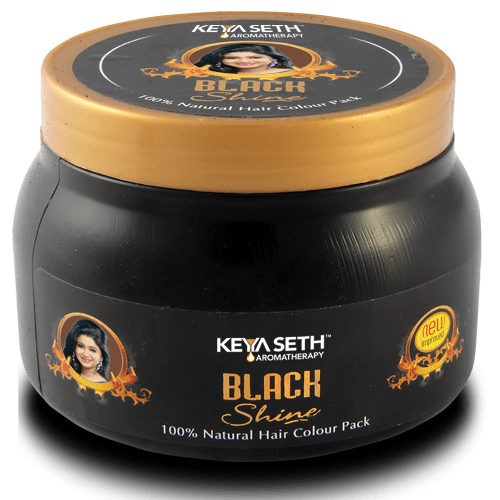 Black Shine Hair Pack Natural Hair Color for Gray & White Hair with Pure Essential Oil & Herbs Extract for Men & Women - No Ammonia, Hydrogen Peroxide