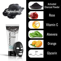 Charcoal Peel Off Mask-Blackhead & Dead Skin Removal, Tightens Pores, Deeply Cleanses for Men & Women with Vitamin C, Rose Extract & Activated Charcoal 