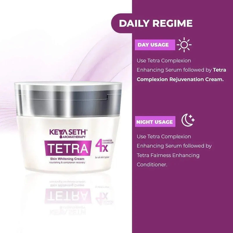 Tetra 4X Skin Whitening Combo kit for Radiant Glow & Luminous Complexion, Age Spots & Melasma - Keya Seth Aromatherapy